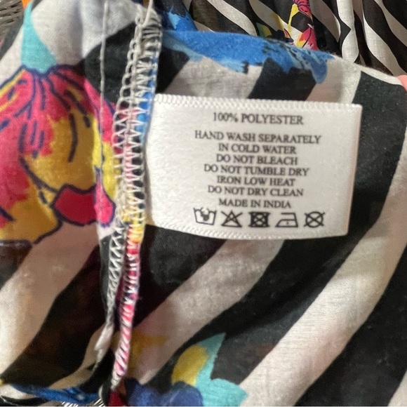 America & Beyond Sleeveless Sheer Maxi Dress Sz XL Tropical Beach CoverUp Flowy - Picture 11 of 16